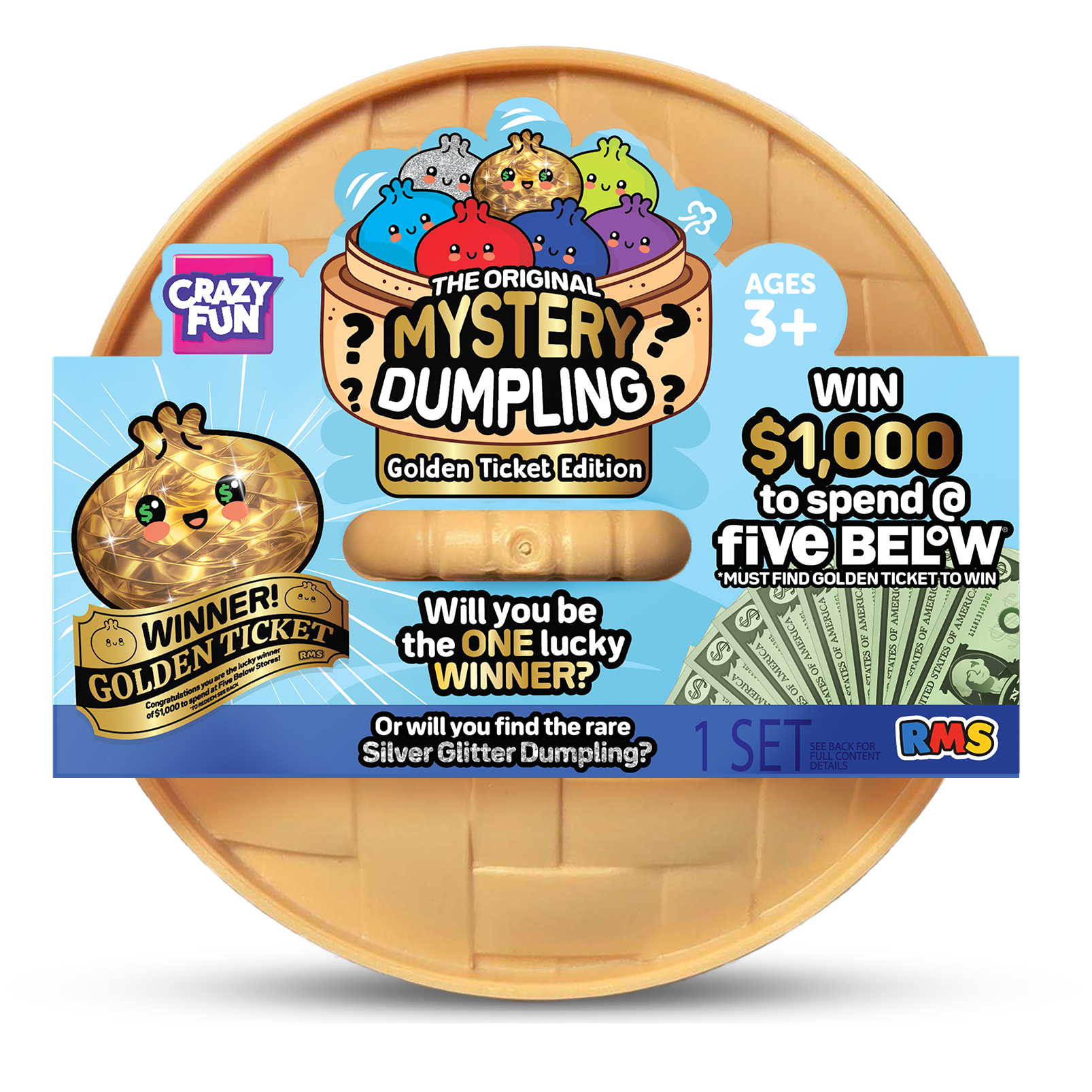 Golden Ticket Mystery Dumpling, official RMS Crazy Fun product shot