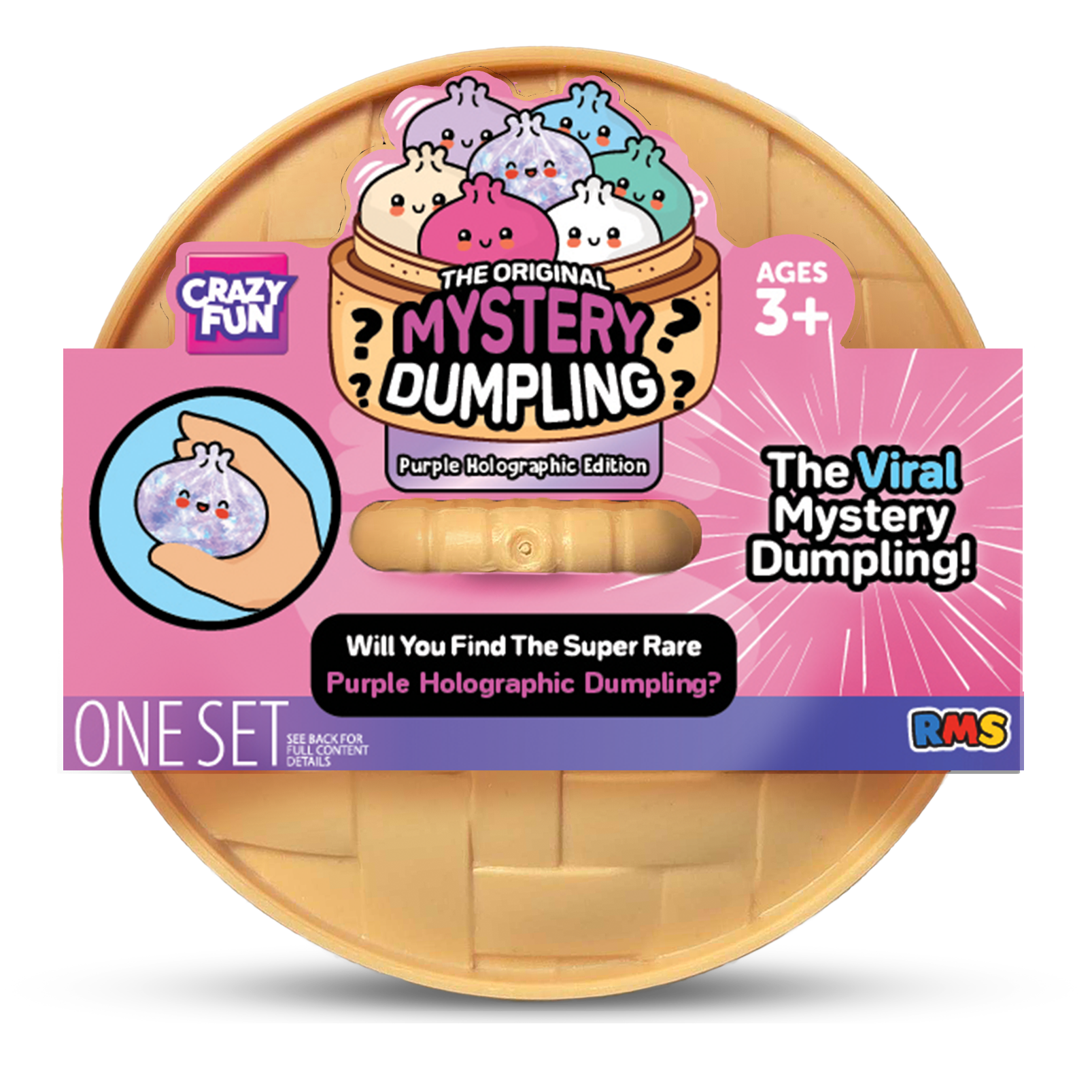 Purple Holographic Mystery Dumpling, official RMS Crazy Fun product shot