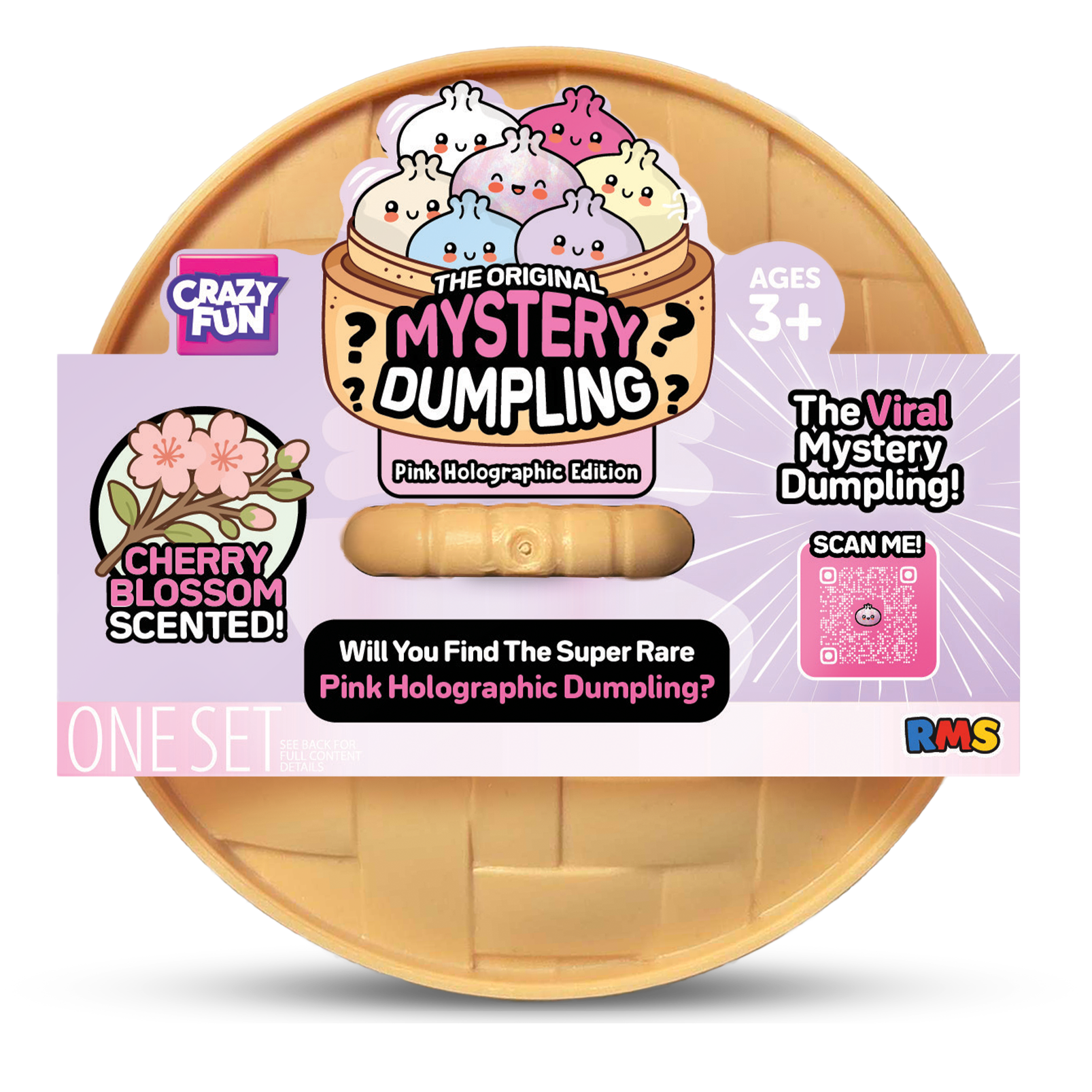 Pink Holographic Mystery Dumpling, official RMS Crazy Fun product shot