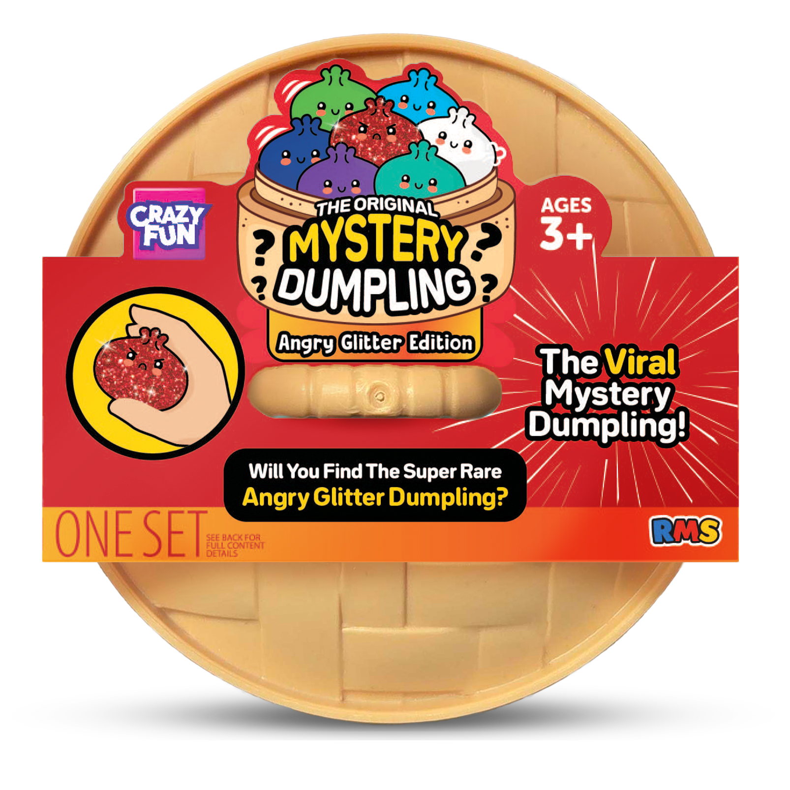 Angry Glitter Mystery Dumpling, official RMS Crazy Fun product shot